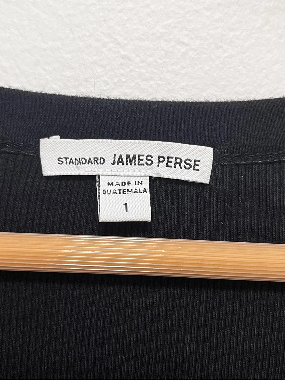 Standard James Perse Black Cotton Ribbed Midi Dress Size Small